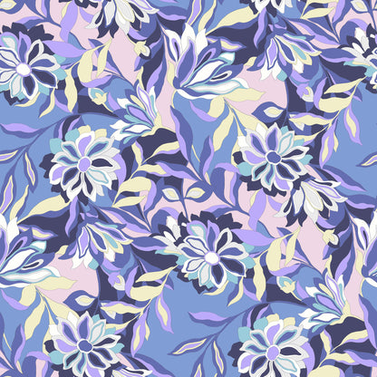 P-3004-800-COASTAL-BLUE-LAVENDER - PRINTED VENEZIA 92% POLY 8% SPANDEX