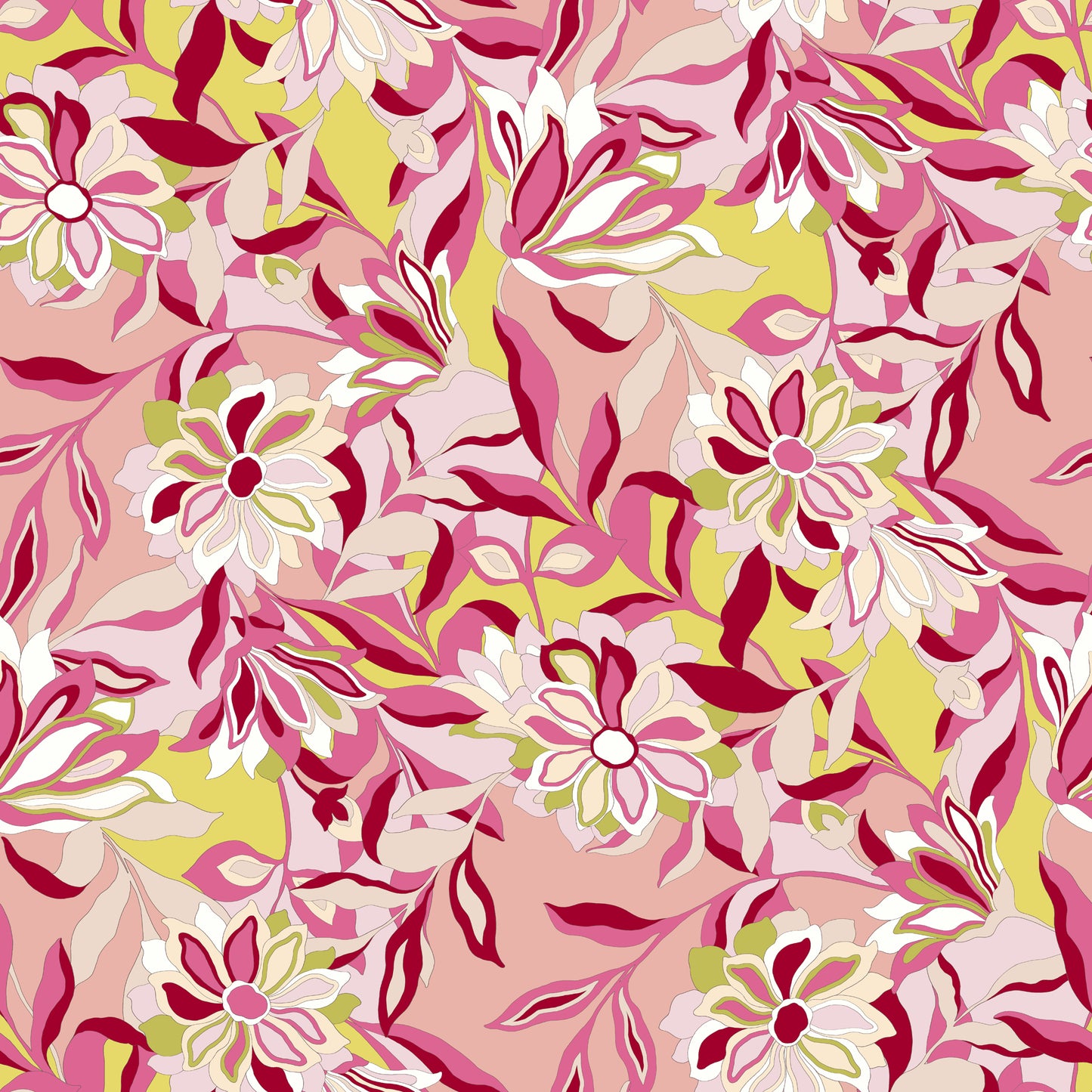 P-3004-800-PEACH-RED - PRINTED VENEZIA 92% POLY 8% SPANDEX