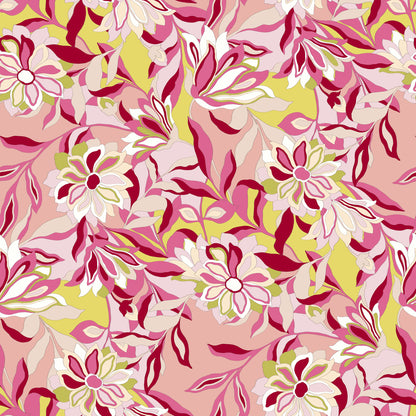 P-3004-800-PEACH-RED - PRINTED VENEZIA 92% POLY 8% SPANDEX
