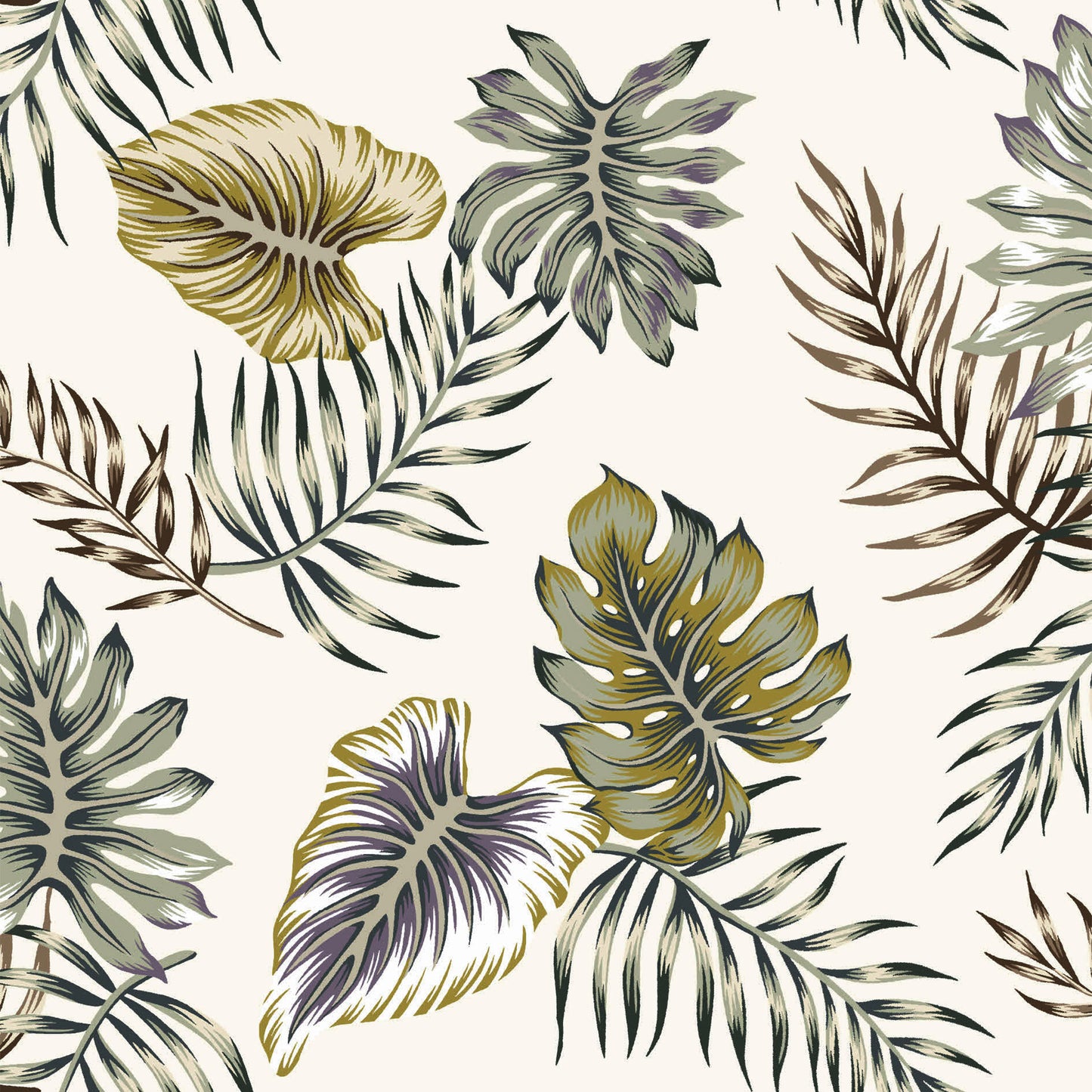 P-3009-636-IVORY-GOLDEN-KIWI - PRINTED CREPON 100% RAYON CREPON