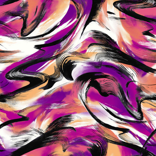 P-3010-754-DEEP-ORCHID-CORAL - PRINTED POLY MOROCCAN 100% POLY