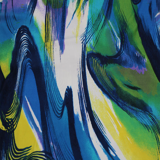 P-3010-800-NAVY-OCEAN-BLUE - PRINTED VENEZIA 92% POLY 8% SPANDEX