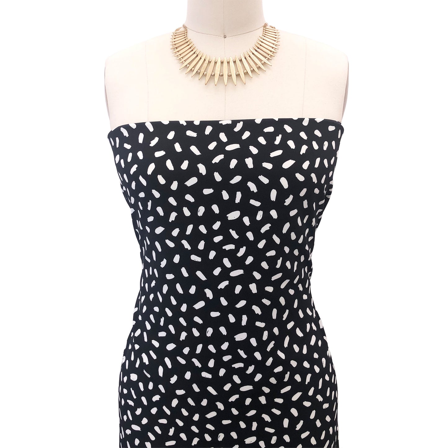 P-3012-754-BLACK-OFFWHITE - PRINTED POLY MOROCCAN 100% POLY