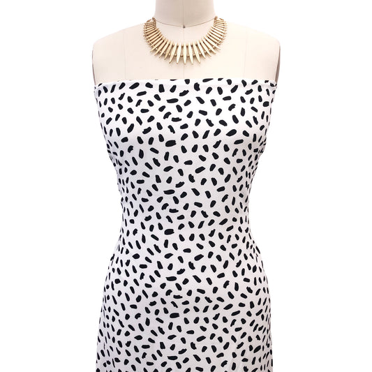 P-3012-754-OFF-WHITE-BLACK - PRINTED POLY MOROCCAN 100% POLY