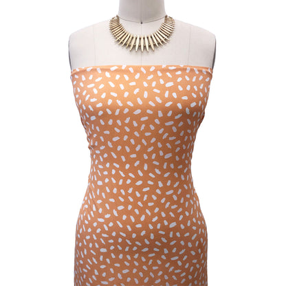 P-3012-754-PEACH-OFF-WHITE - PRINTED POLY MOROCCAN 100% POLY