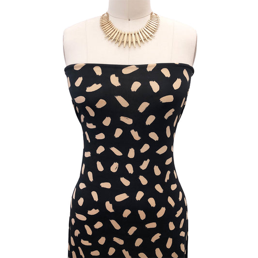 P-3013-800-BLACK-SAND - PRINTED VENEZIA 92% POLY 8% SPANDEX