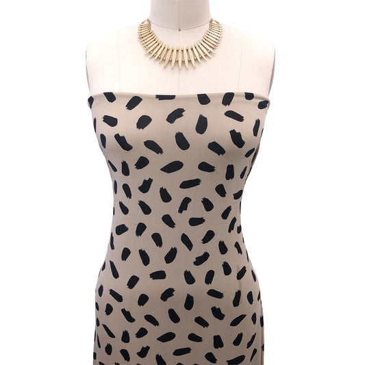 P-3013-800-SAND-BLACK - PRINTED VENEZIA 92% POLY 8% SPANDEX