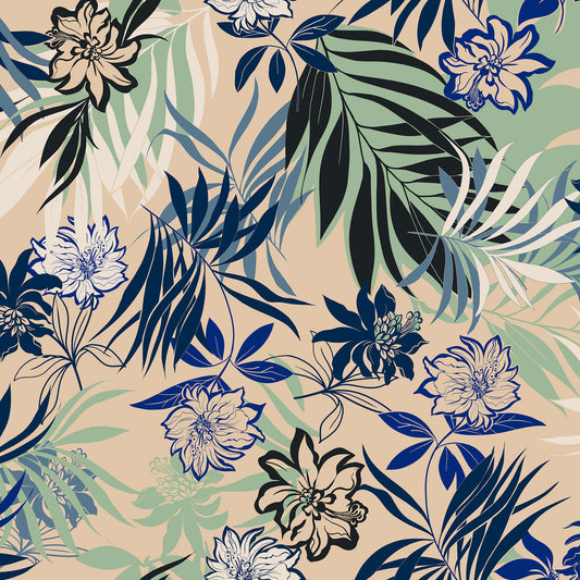 P-3020-501-TAN-MINT - PRINTED 100% POLYESTER HI MULTI CHIFFON WASH