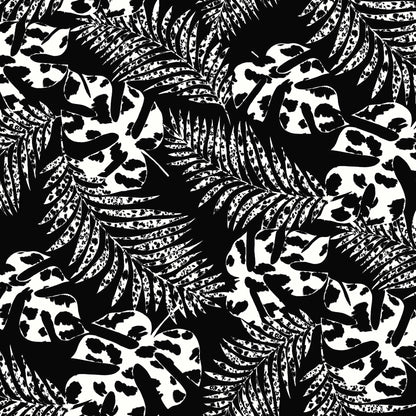 P-3021-800-BLACK-OFFWHITE - PRINTED VENEZIA 92% POLY 8% SPANDEX