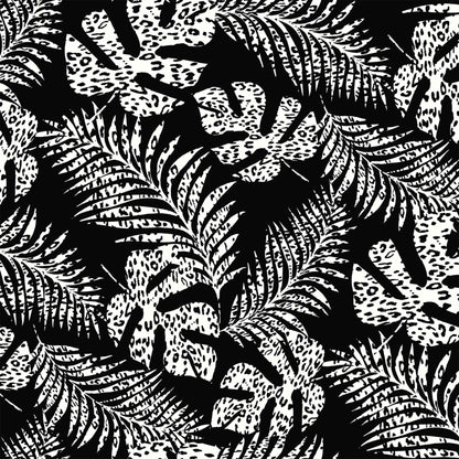 P-3022-754-BLACK-OFFWHITE - PRINTED POLY MOROCCAN 100% POLY