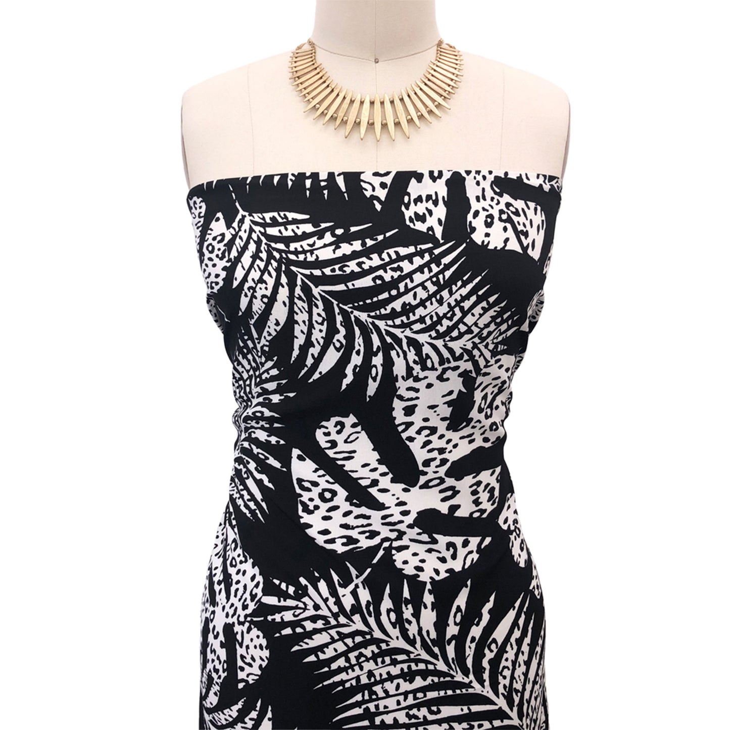 P-3022-754-BLACK-OFFWHITE - PRINTED POLY MOROCCAN 100% POLY