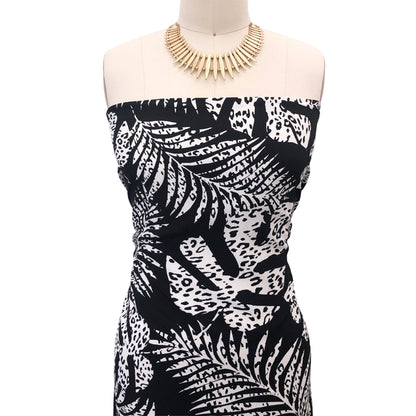 P-3022-754-BLACK-OFFWHITE - PRINTED POLY MOROCCAN 100% POLY