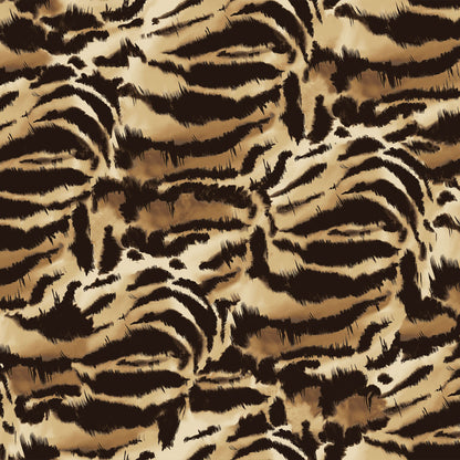 P-3024-450-GOLDEN-OCHRE-DK-CHOCO - PRINTED ITY 96% POLY 4% SPANDEX