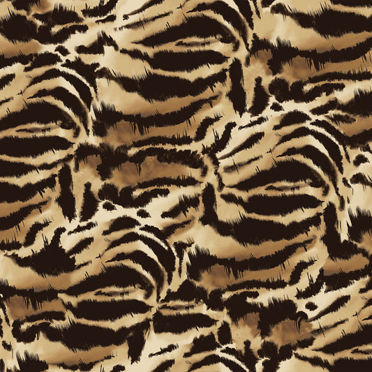 P-3024-450-GOLDEN-OCHRE-DK-CHOCO - PRINTED ITY 96% POLY 4% SPANDEX