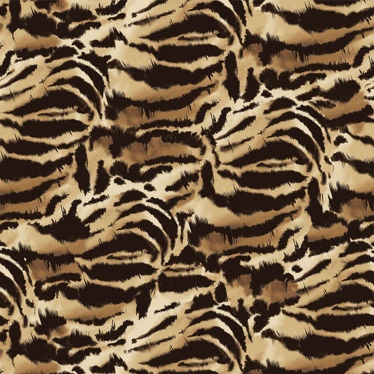 P-3024-754-GOLDEN-OCHRE-DK-CHOCO - PRINTED POLY MOROCCAN 100% POLY