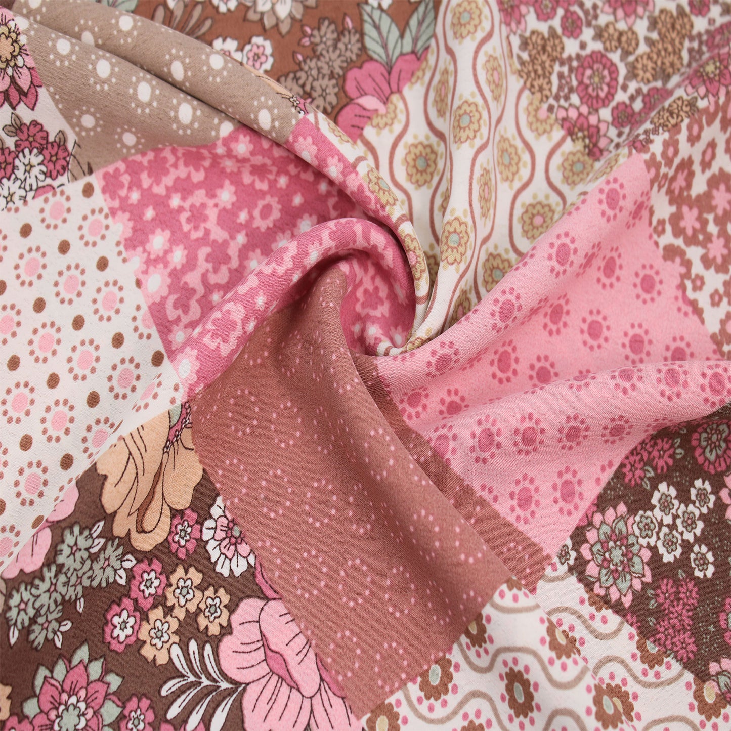 P-3026-754-MOCHA-ROSE-PINK - PRINTED POLY MOROCCAN 100% POLY