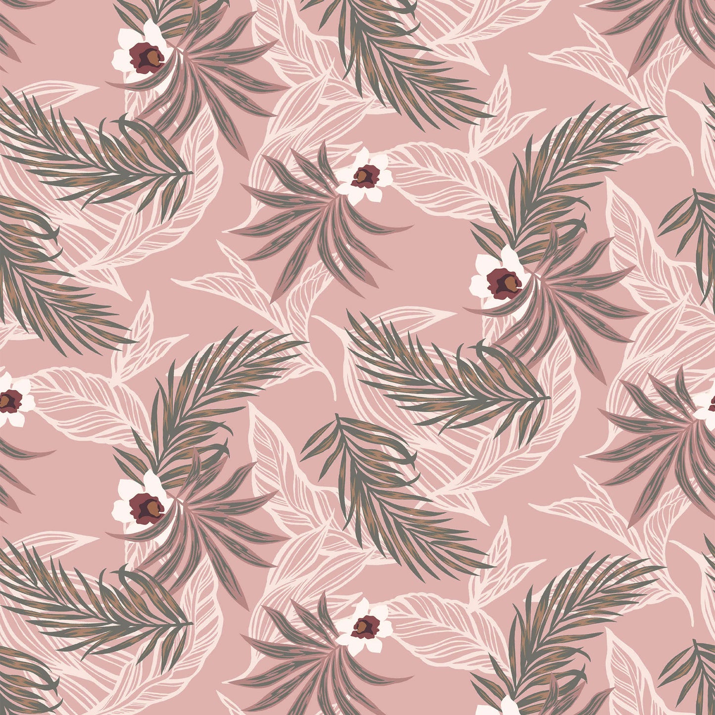 P-3033-754-BLUSH-STORMY-GREEN - PRINTED POLY MOROCCAN 100% POLY