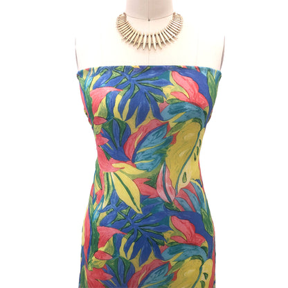 P-3037-501-BLUE-CORAL - PRINTED 100% POLYESTER HI MULTI CHIFFON WASH