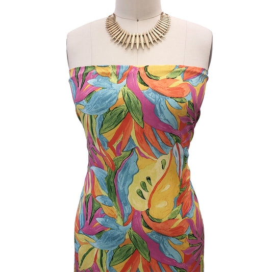 P-3037-754-FUCHSIA-DUSTY-AQUA - PRINTED POLY MOROCCAN 100% POLY