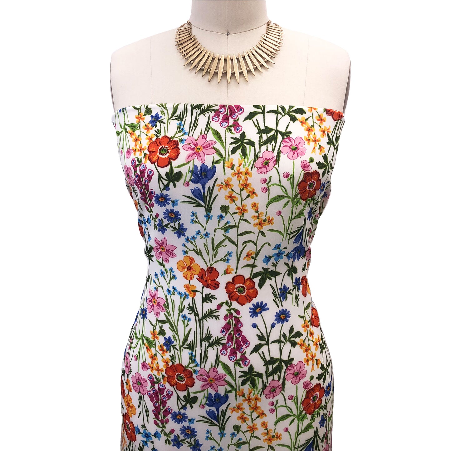 P-3040-504-IVORY-ORANGEADE - PRINTED WOOL DOBBY 100% POLYESTER