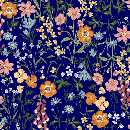 P-3040-504-NAVY-MANGO - PRINTED WOOL DOBBY 100% POLYESTER