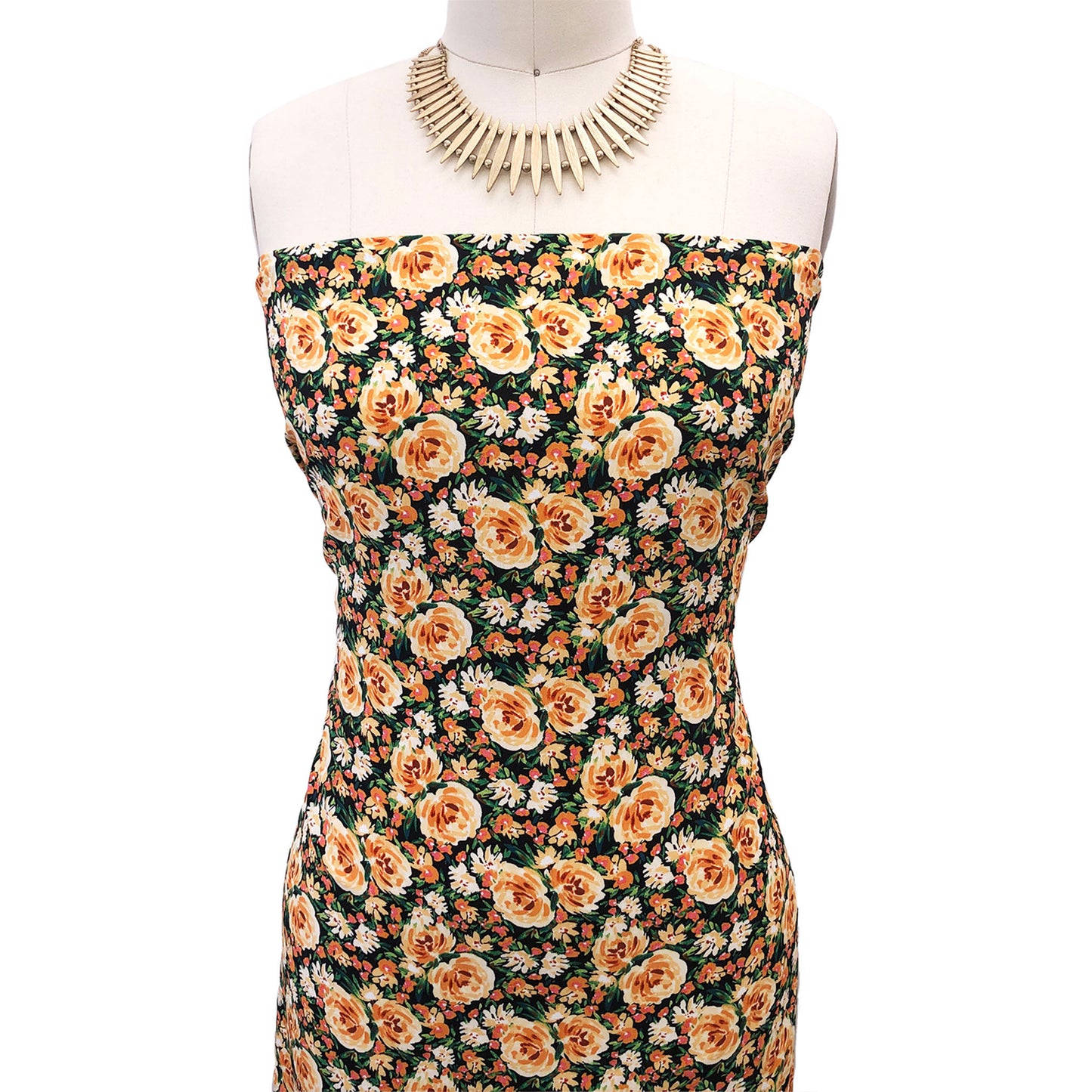 P-3056-754-BLACK-APRICOT - PRINTED POLY MOROCCAN 100% POLY