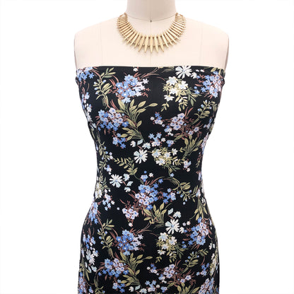 P-3058-800-BLACK-BLUE - PRINTED VENEZIA 92% POLY 8% SPANDEX