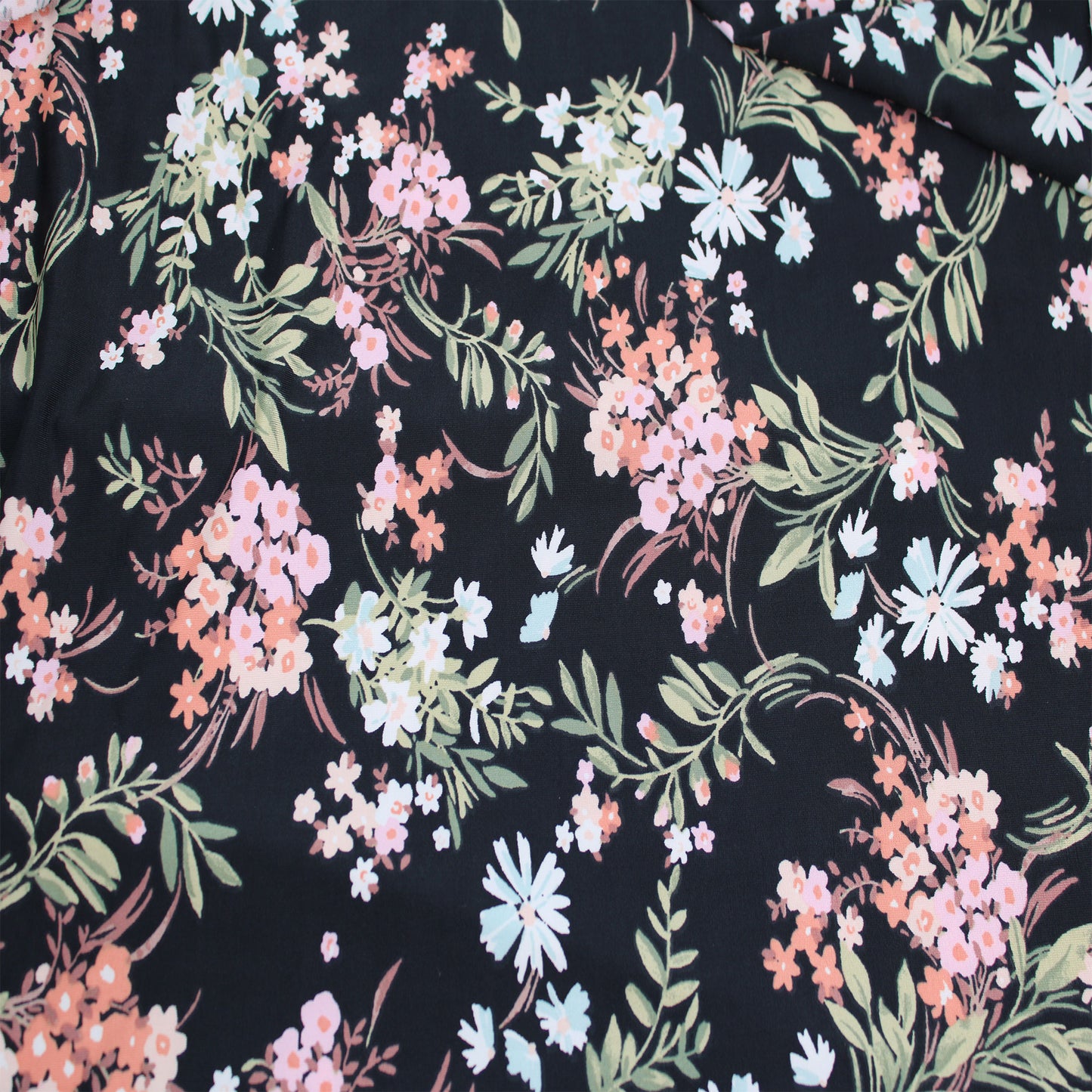 P-3058-800-BLACK-ORANGE-PINK - PRINTED VENEZIA 92% POLY 8% SPANDEX