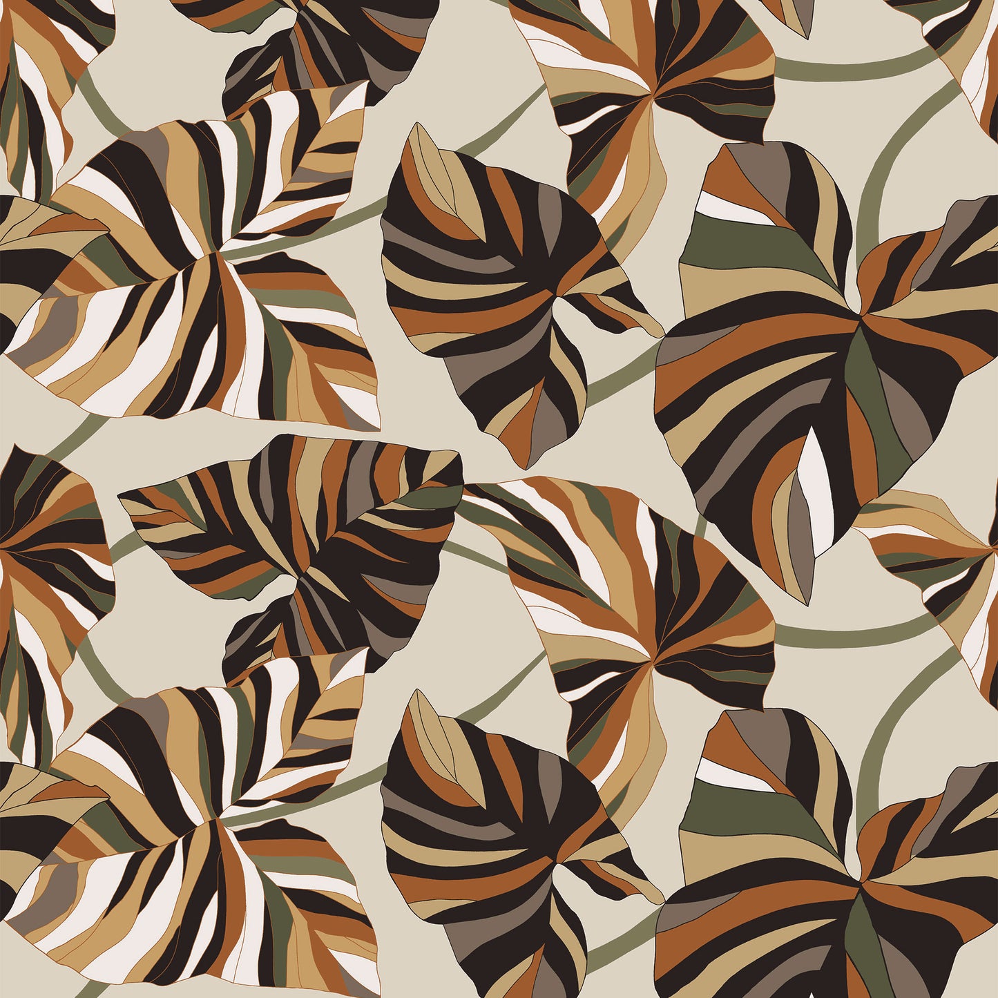 P-3068-636-SAND-BROWN - PRINTED CREPON 100% RAYON CREPON