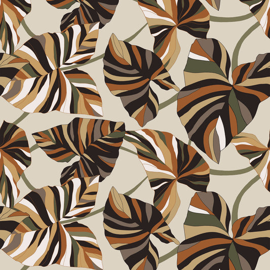 P-3068-636-SAND-BROWN - PRINTED CREPON 100% RAYON CREPON