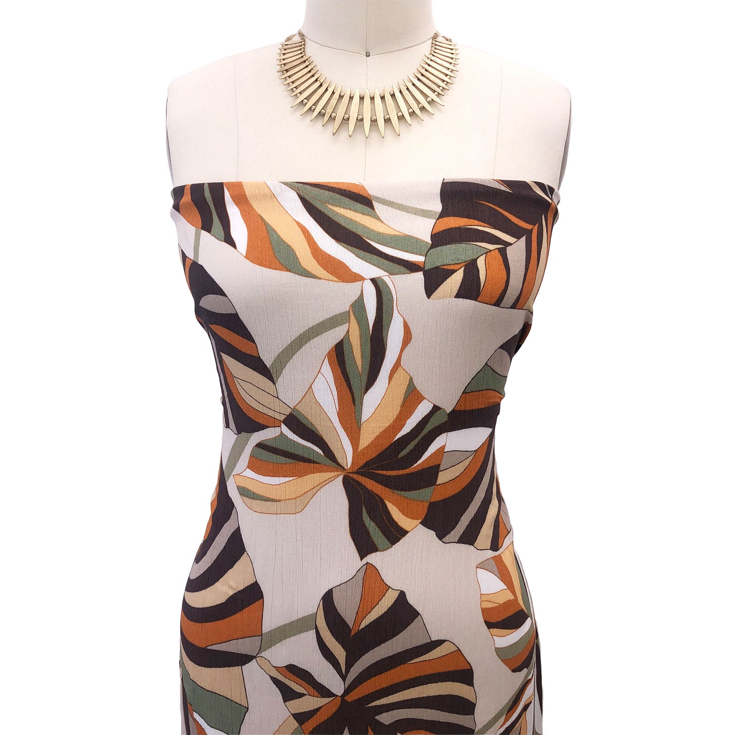 P-3068-636-SAND-BROWN - PRINTED CREPON 100% RAYON CREPON