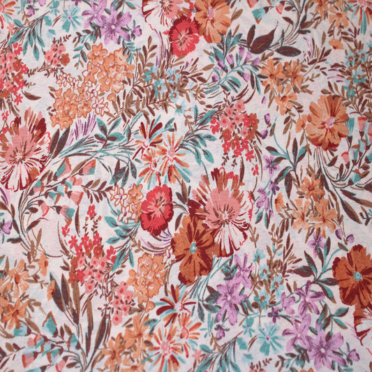 P-3070-754-IVORY-APRICOT - PRINTED POLY MOROCCAN 100% POLY