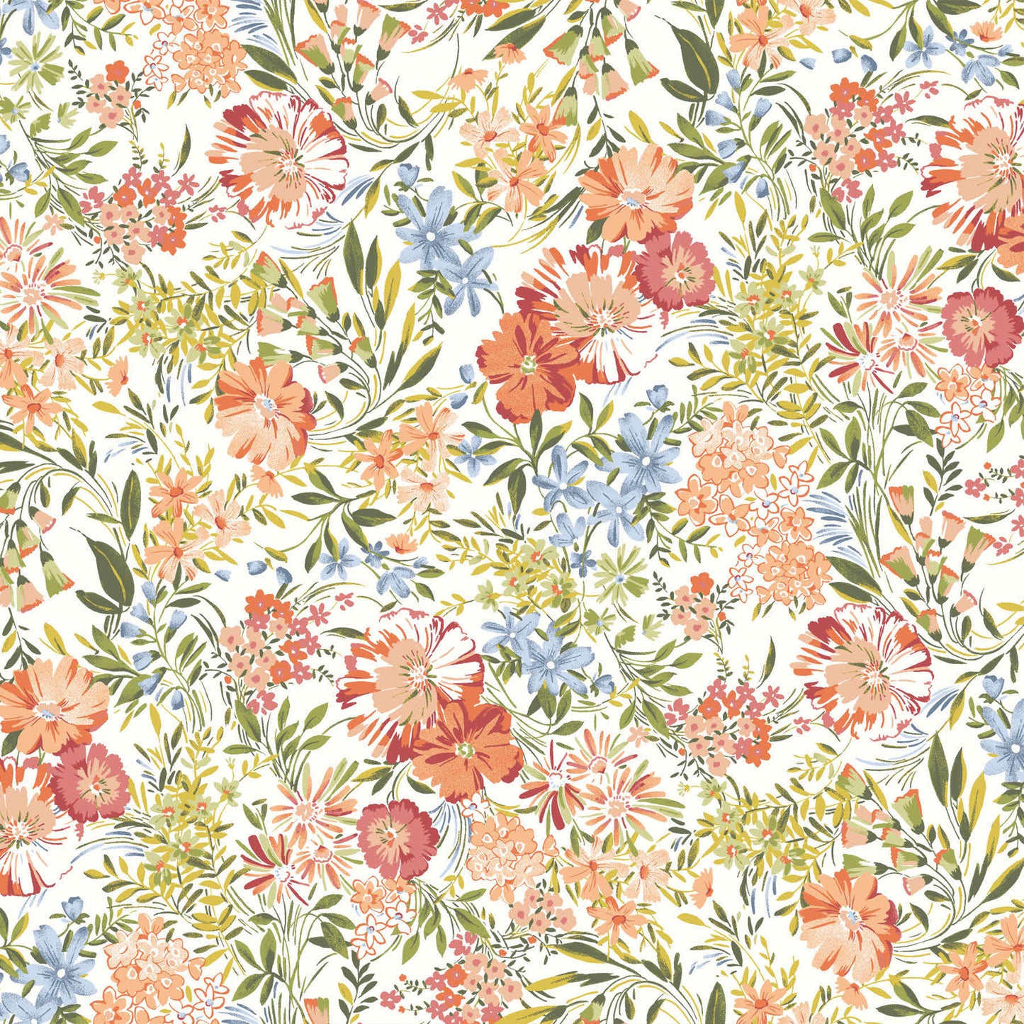 P-3070-754-IVORY-TANGERINE - PRINTED POLY MOROCCAN 100% POLY