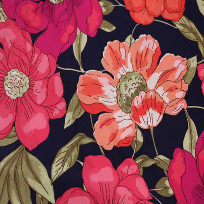 P-3074-800-BLACKBERRY-TANGERINE - PRINTED VENEZIA 92% POLY 8% SPANDEX