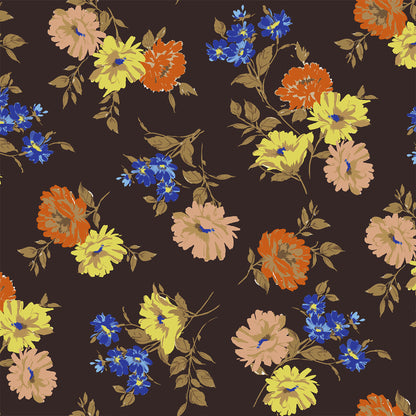 P-3076-450-CHOCOLATE-ORANGE - PRINTED ITY 96% POLY 4% SPANDEX