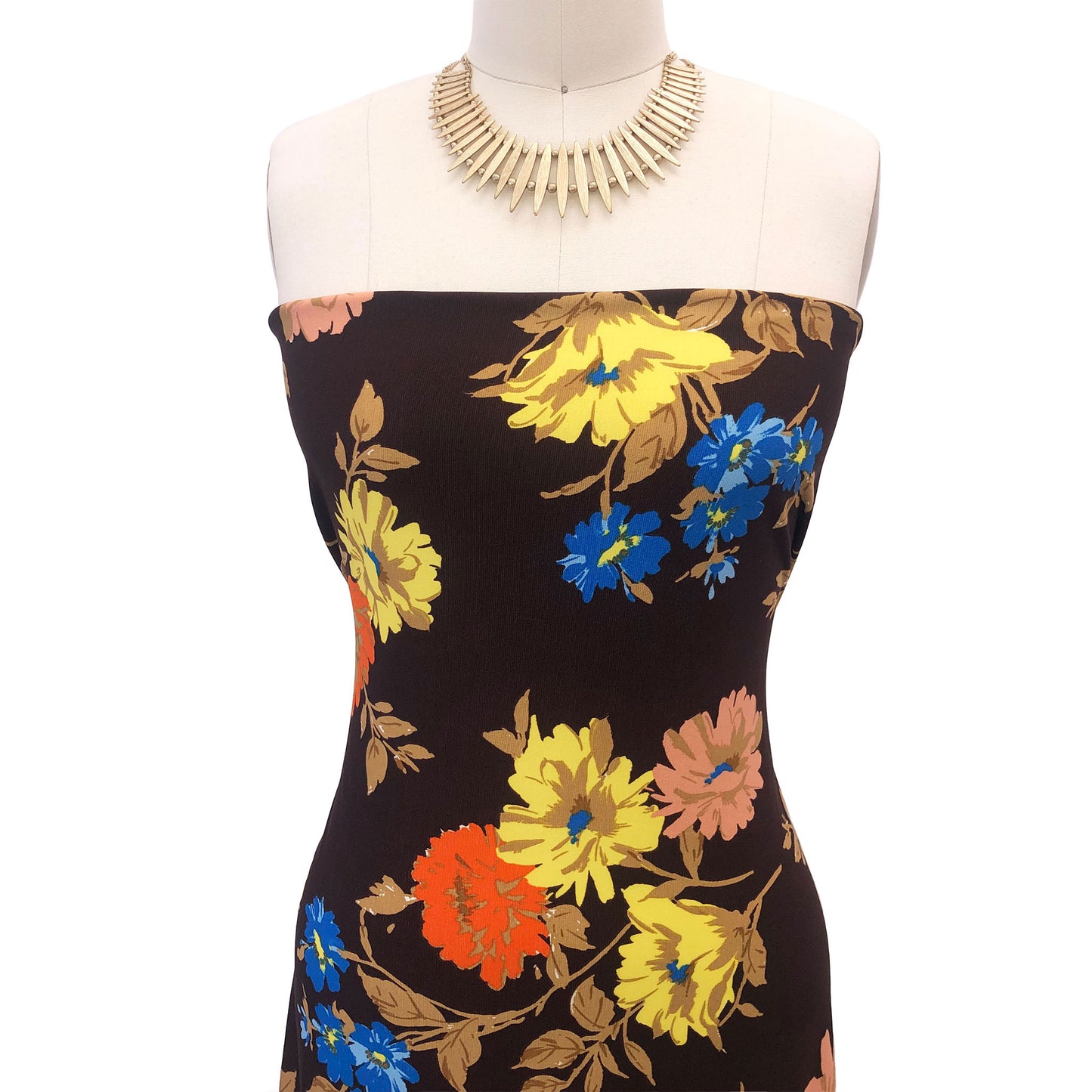 P-3076-450-CHOCOLATE-ORANGE - PRINTED ITY 96% POLY 4% SPANDEX