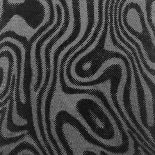 P-3080-453-BLACK - PRINTED POLY POWER MESH FLOCKING 92% POLY 8% SPANDEX