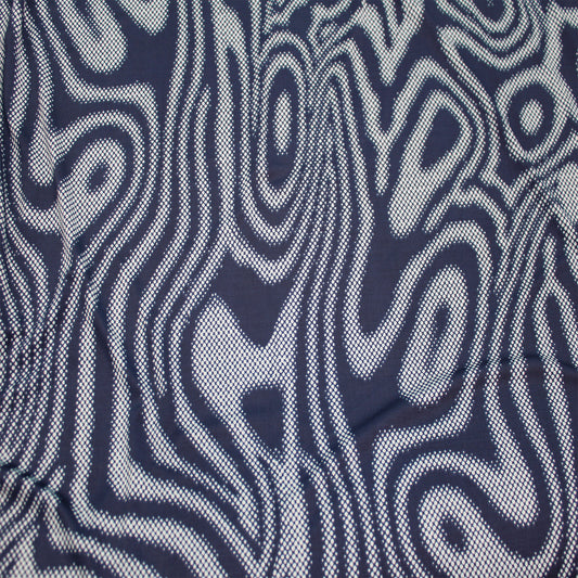 P-3080-800-NAVY-EGGSHELL-BLUE - PRINTED VENEZIA 92% POLY 8% SPANDEX