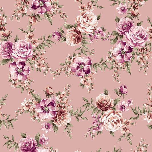 P-3081-501-DUSTY-ROSE-PINK - PRINTED 100% POLYESTER HI MULTI CHIFFON WASH