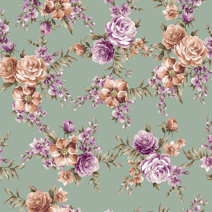 P-3081-501-MISTY-JADE-CLAY - PRINTED 100% POLYESTER HI MULTI CHIFFON WASH