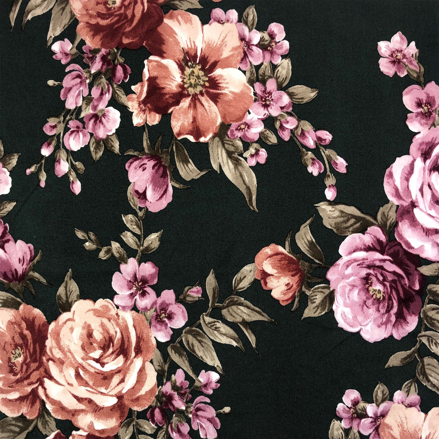 P-3081-668-BLACK-CORAL-HAZE - PRINTED DTY 92% POLY 8% SPANDEX DTY DOUBLE SIDED BRUSH