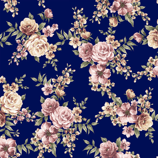 P-3081-668-NAVY-MAUVE - PRINTED DTY 92% POLY 8% SPANDEX DTY DOUBLE SIDED BRUSH