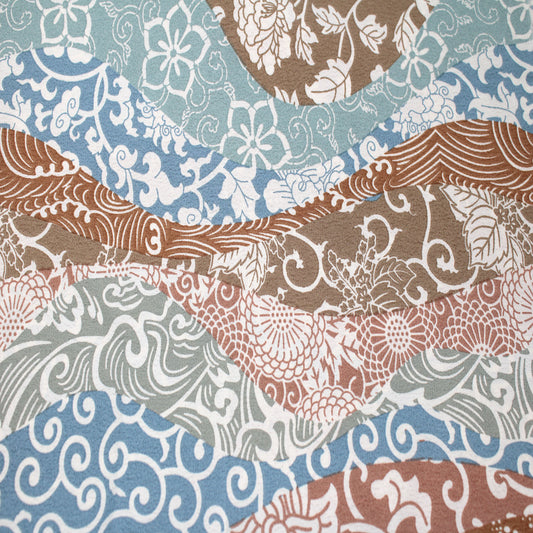 P-3091-754-CAMEL-SAGE - PRINTED POLY MOROCCAN 100% POLY