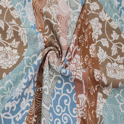P-3091-754-CAMEL-SAGE - PRINTED POLY MOROCCAN 100% POLY