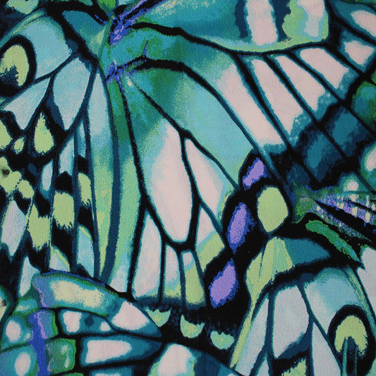 P-3107-754-PEACOCK-BLUE-KELLY-GREEN - PRINTED POLY MOROCCAN 100% POLY