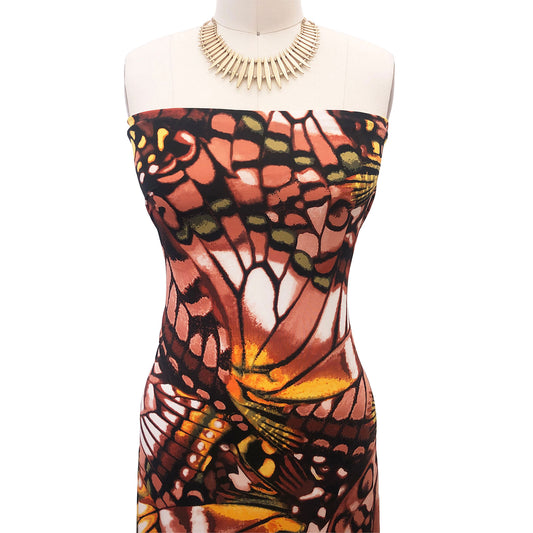 P-3107-800-BROWN-GOLD - PRINTED VENEZIA 92% POLY 8% SPANDEX