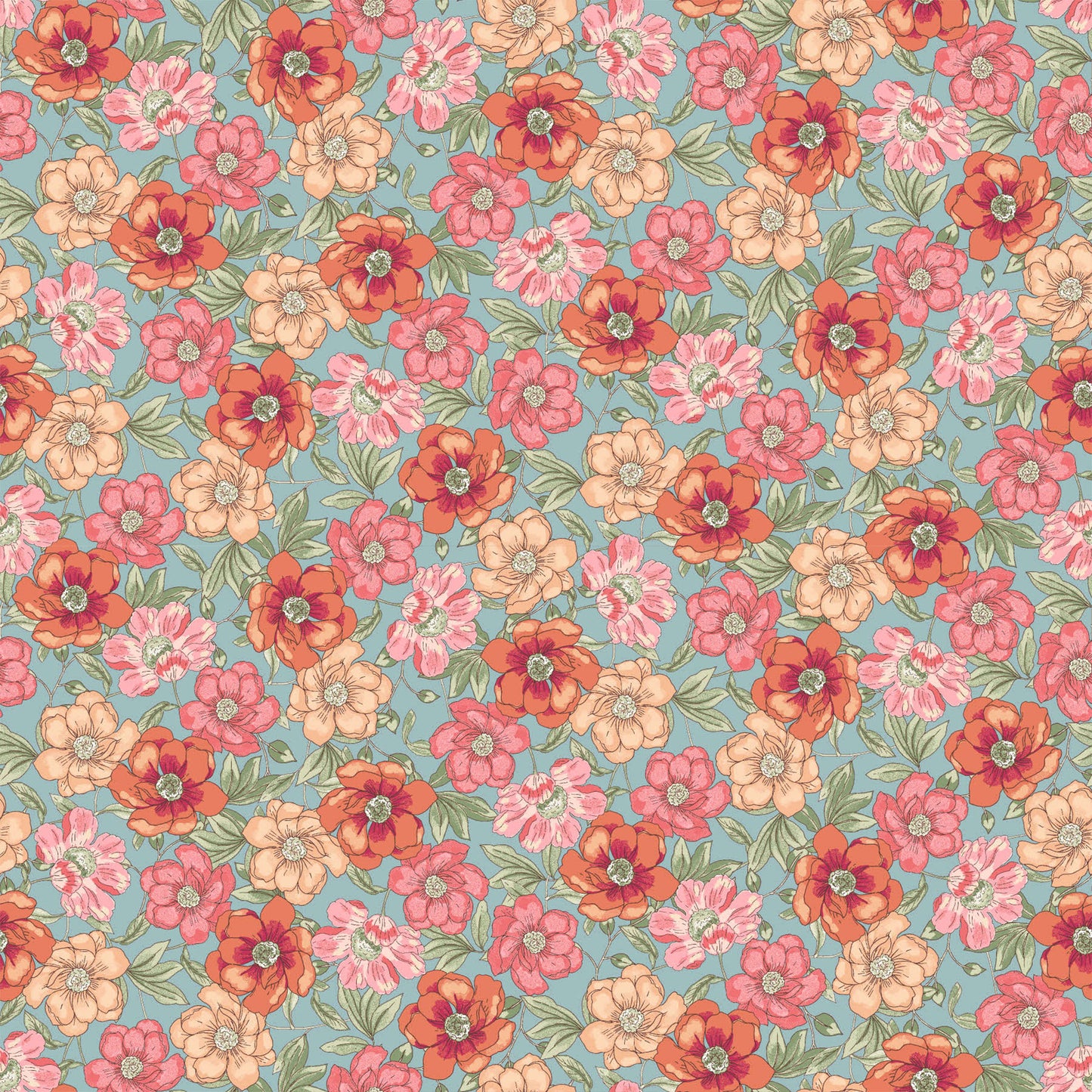 P-3111-668-EGGSHELL-BLUE-TANGERINE - PRINTED DTY 92% POLY 8% SPANDEX DTY DOUBLE SIDED BRUSH