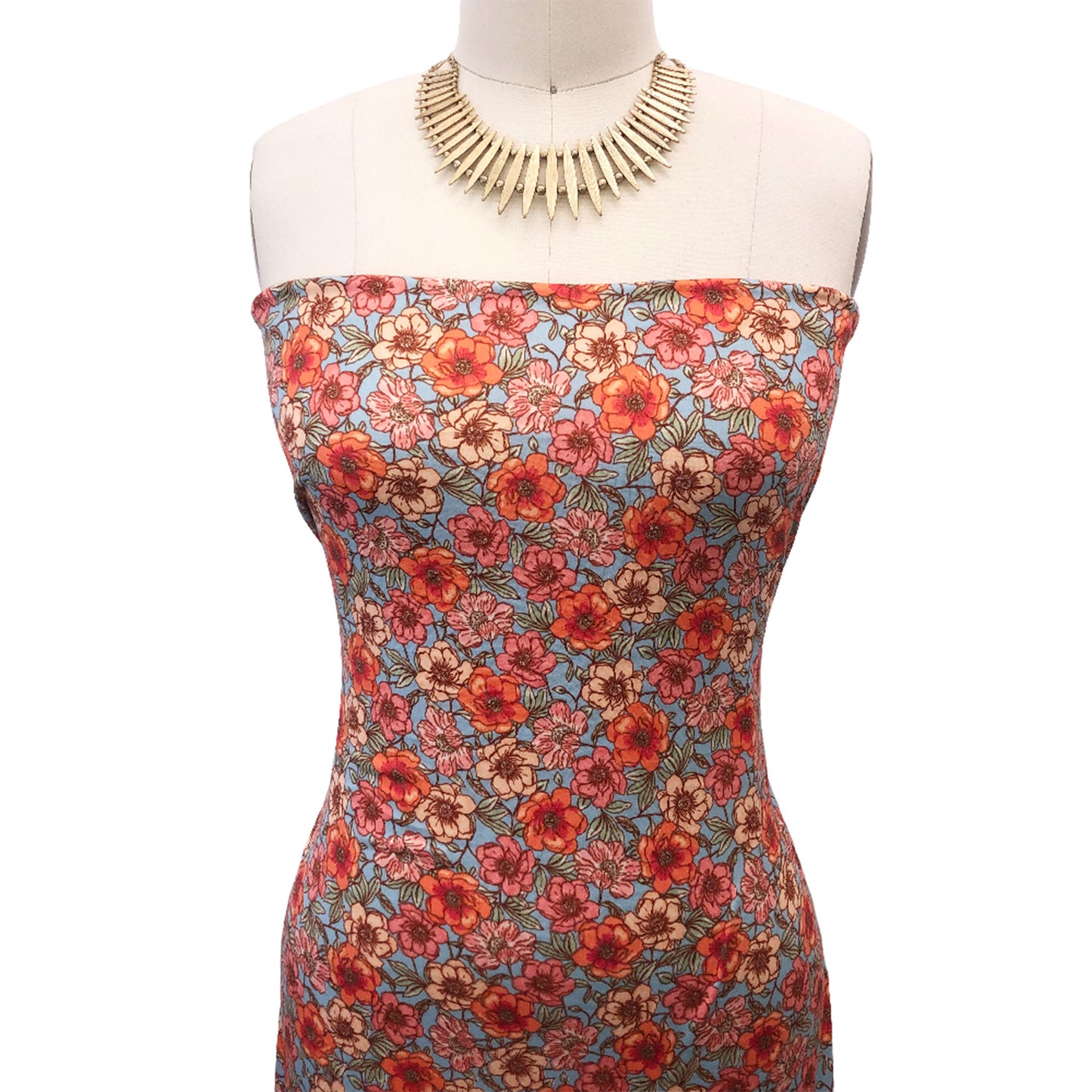 P-3111-668-EGGSHELL-BLUE-TANGERINE - PRINTED DTY 92% POLY 8% SPANDEX DTY DOUBLE SIDED BRUSH