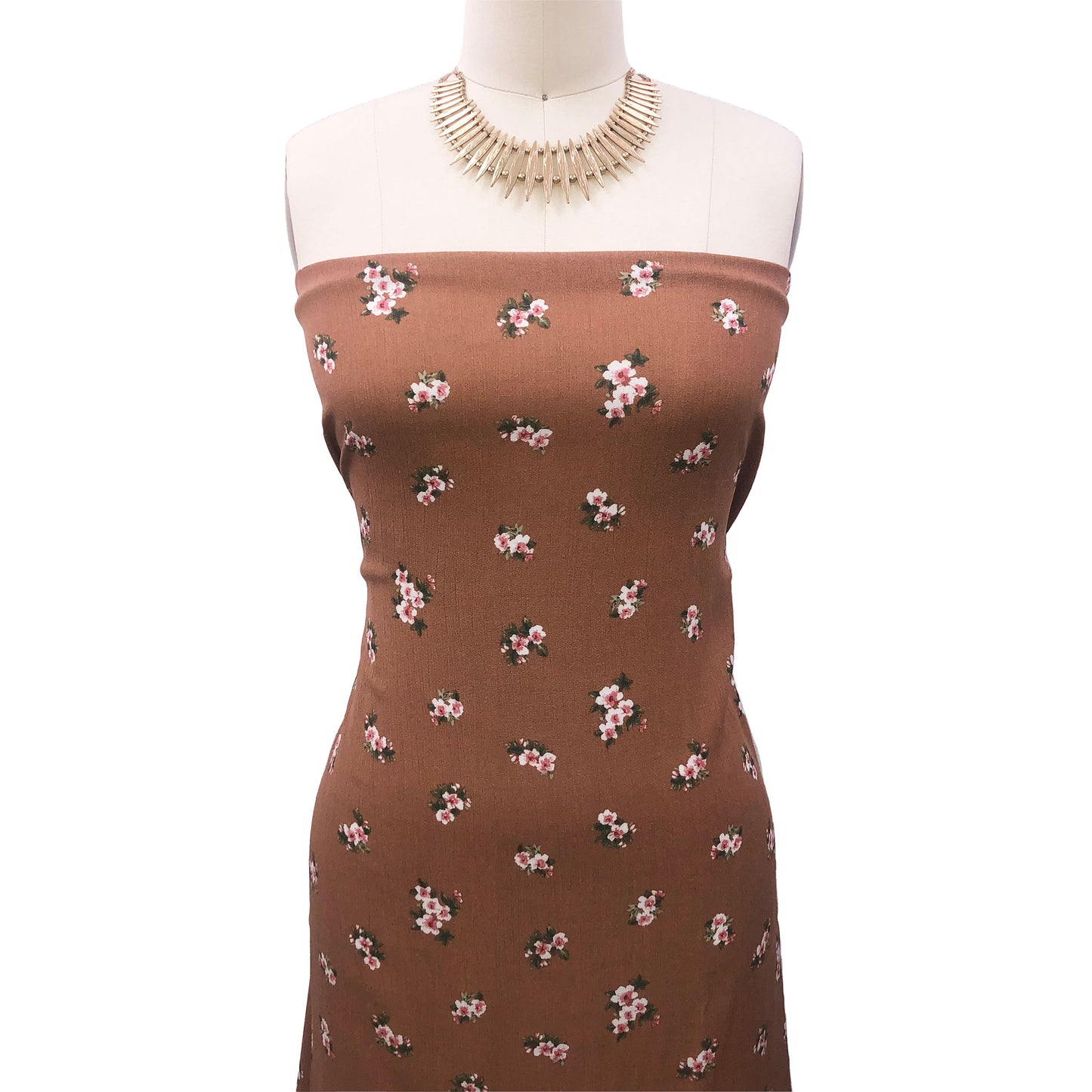 P-3122-636-AMBER-BROWN-ROSE - PRINTED CREPON 100% RAYON CREPON