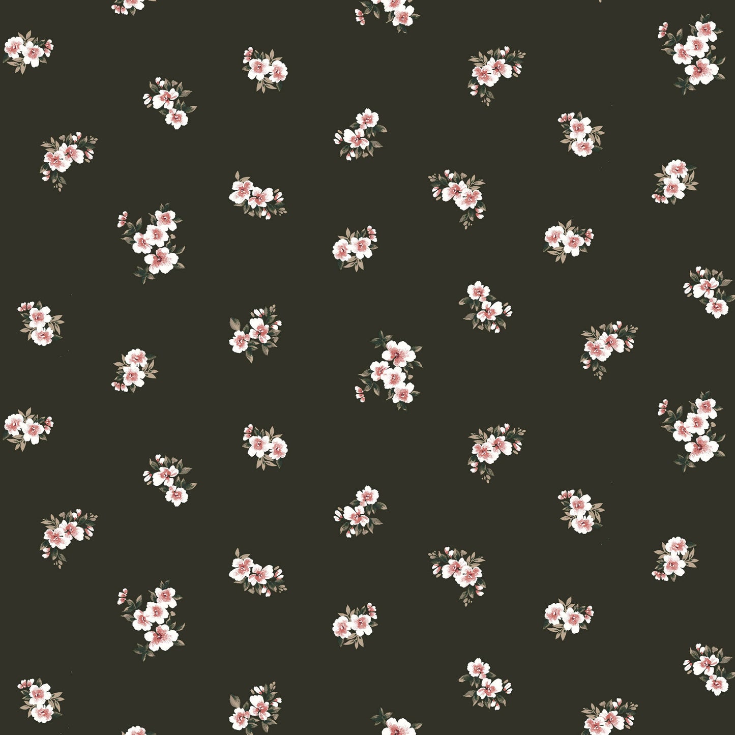 P-3122-636-ARMY-GREEN-PEACH-CARAMEL - PRINTED CREPON 100% RAYON CREPON